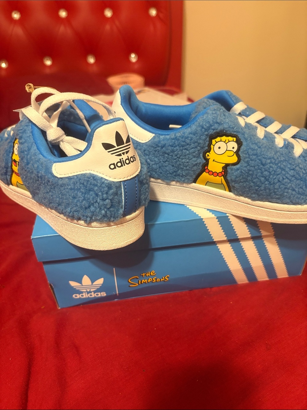 adidas Blue Marge Simpson Sherpa Low-Top Sneakers superstar  4.5 boys 6 w